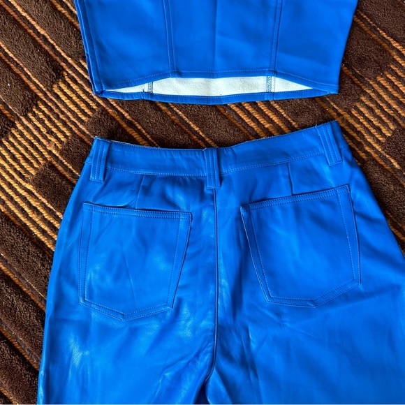 NEW! ASOS Vegan Leather Cobalt Blue Tube Top Set - Picture 7 of 10